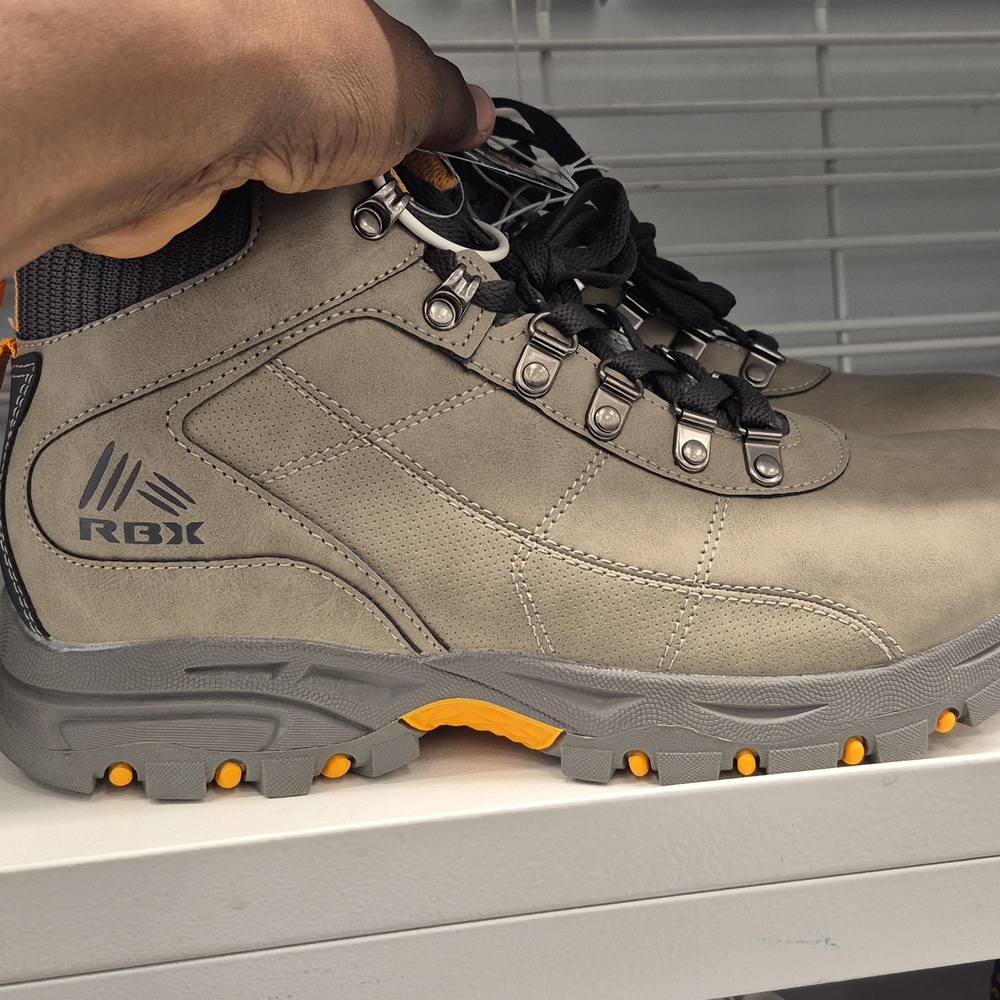 RBX Men's Tan and Orange Hiking Boots